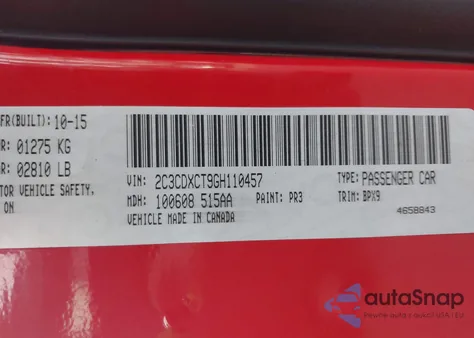 2016 Dodge Charger R/T from USA, damaged, VIN 2C3CDXCT9GH110457